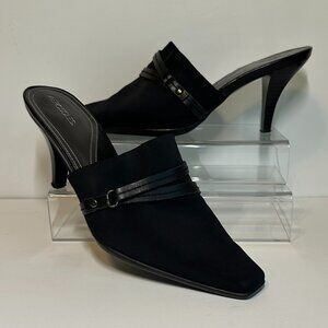 Aerosoles Rinkel Fabric mule with rubber sole size 8M 3" heel Pointed square toe